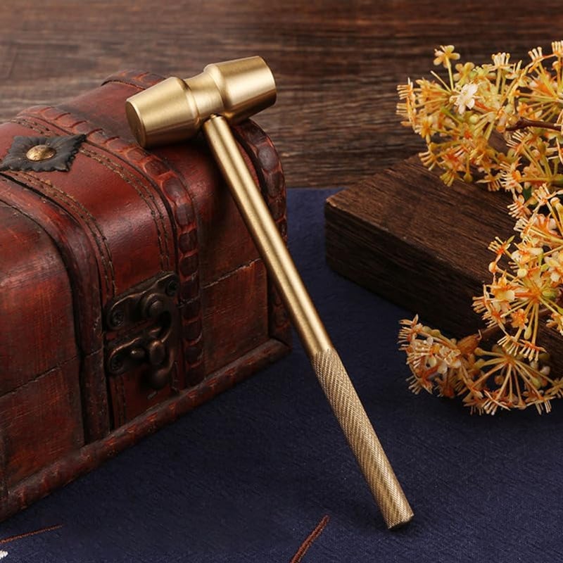 DIYEAH Mini Brass Hammer Multifunction Copper Hammer Golden Sledge Lobster Crab Mallet Nutcracker Screwdriver Hand Tools for Watchmaker Jewelers Supplies - Image 3